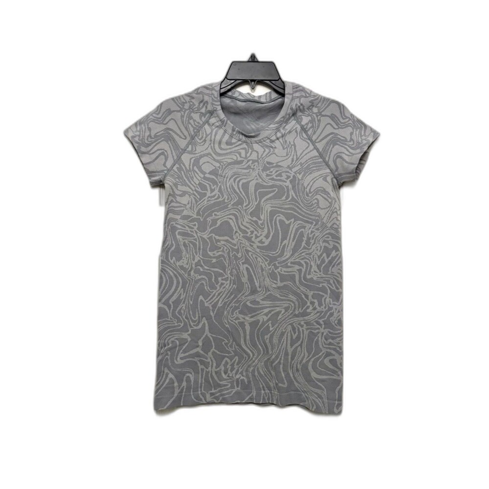 Lululemon Swiftly Tech Short Sleeve Tee Shirt Lightweight Gray Printed 6
